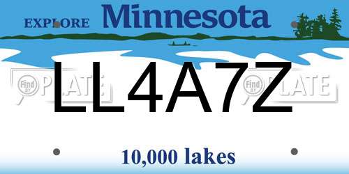 LL4A7Z Minnesota License Plate