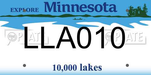 LLA010 Minnesota License Plate