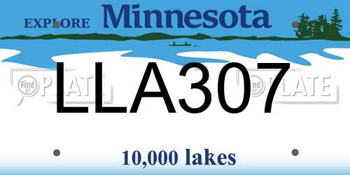 LLA307 Minnesota License Plate