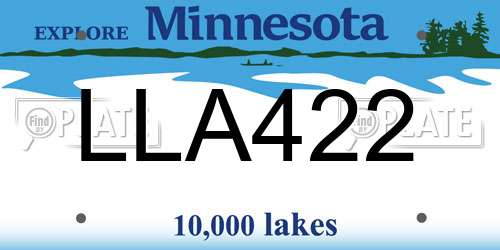 LLA422 Minnesota License Plate