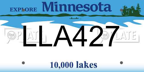 LLA427 Minnesota License Plate