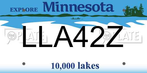 LLA42Z Minnesota License Plate