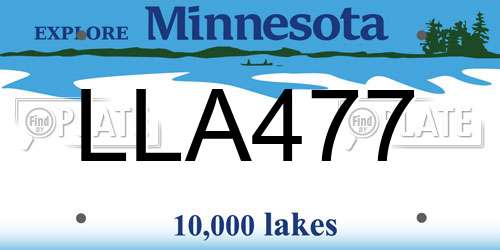 LLA477 Minnesota License Plate