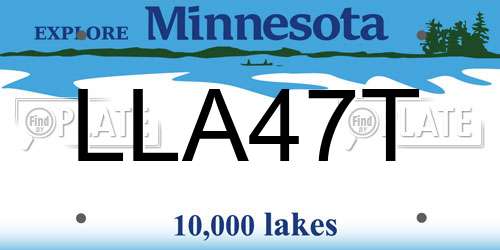 LLA47T Minnesota License Plate