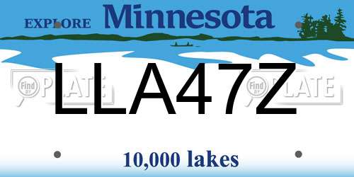 LLA47Z Minnesota License Plate
