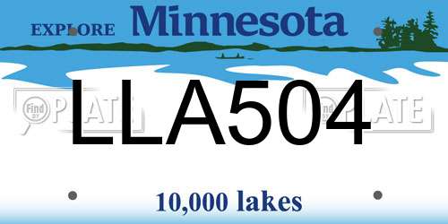 LLA504 Minnesota License Plate
