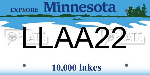 LLAA22 Minnesota License Plate