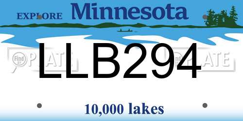 LLB294 Minnesota License Plate