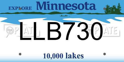 LLB730 Minnesota License Plate