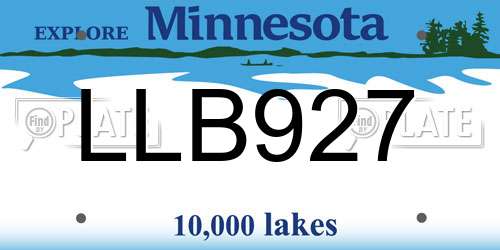 LLB927 Minnesota License Plate