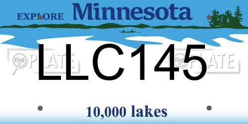 LLC145 Minnesota License Plate