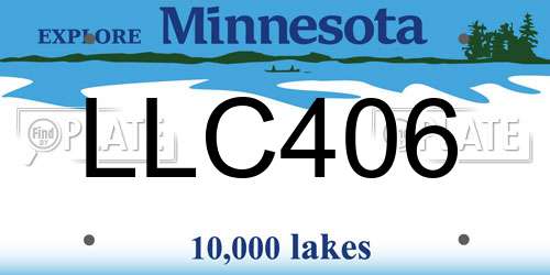 LLC406 Minnesota License Plate