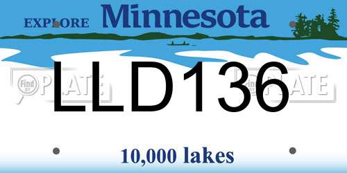 LLD136 Minnesota License Plate