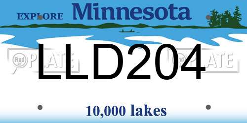 LLD204 Minnesota License Plate