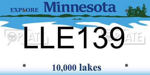 LLE139 Minnesota License Plate