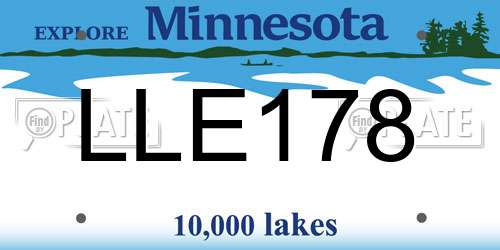 LLE178 Minnesota License Plate