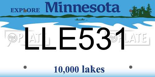 LLE531 Minnesota License Plate