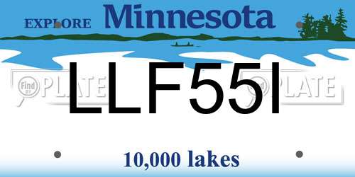LLF55I Minnesota License Plate