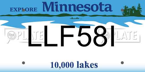 LLF58I Minnesota License Plate