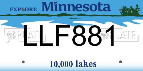LLF881 Minnesota License Plate