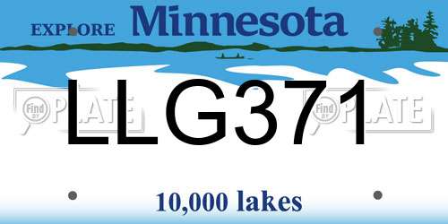LLG371 Minnesota License Plate