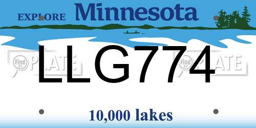 LLG774 Minnesota License Plate