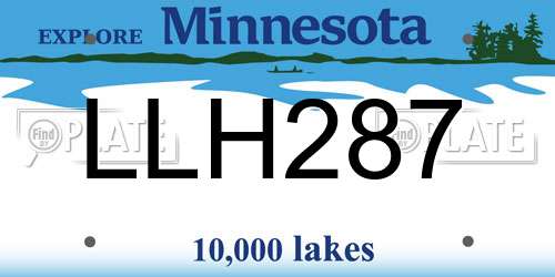 LLH287 Minnesota License Plate