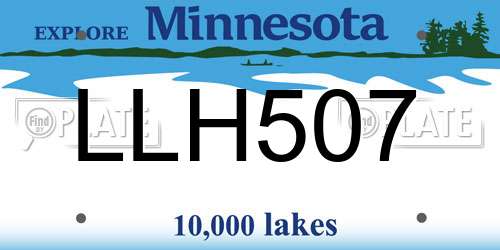 LLH507 Minnesota License Plate