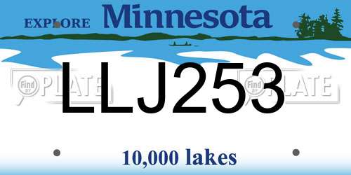 LLJ253 Minnesota License Plate