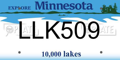 LLK509 Minnesota License Plate