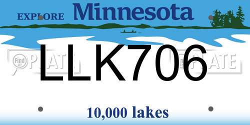 LLK706 Minnesota License Plate