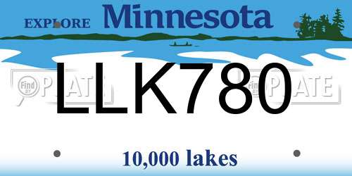 LLK780 Minnesota License Plate