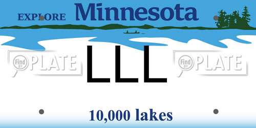 LLL Minnesota License Plate