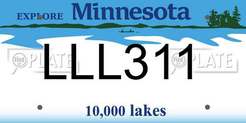 LLL311 Minnesota License Plate