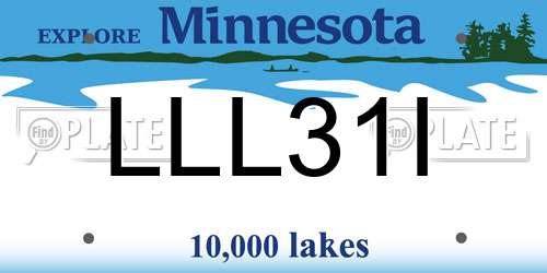 LLL31I Minnesota License Plate