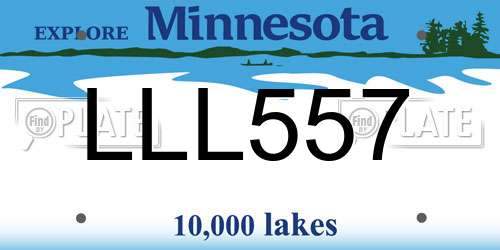 LLL557 Minnesota License Plate