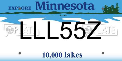 LLL55Z Minnesota License Plate