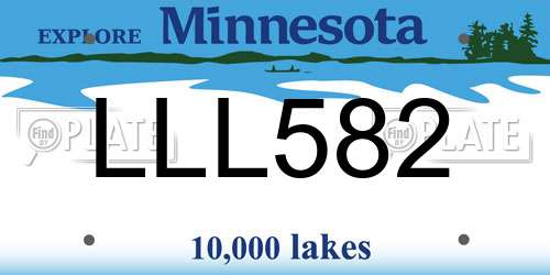 LLL582 Minnesota License Plate