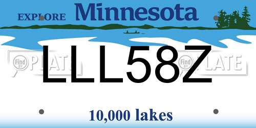 LLL58Z Minnesota License Plate