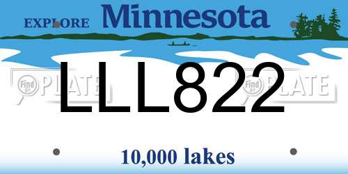 LLL822 Minnesota License Plate