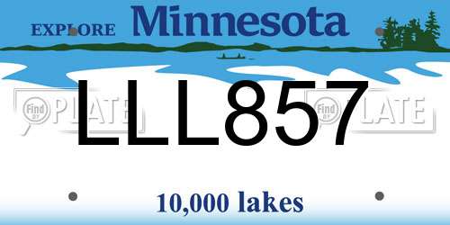 LLL857 Minnesota License Plate