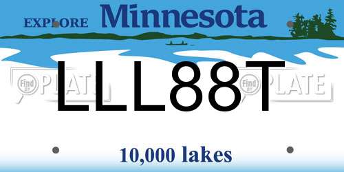 LLL88T Minnesota License Plate