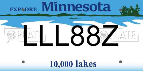 LLL88Z Minnesota License Plate