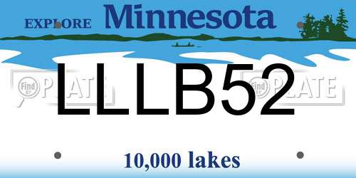LLLB52 Minnesota License Plate