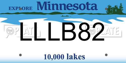 LLLB82 Minnesota License Plate