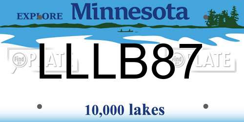LLLB87 Minnesota License Plate