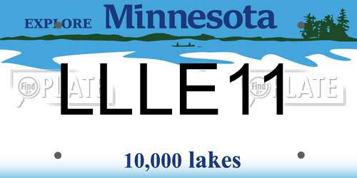 LLLE11 Minnesota License Plate
