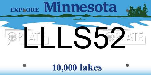 LLLS52 Minnesota License Plate