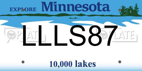 LLLS87 Minnesota License Plate