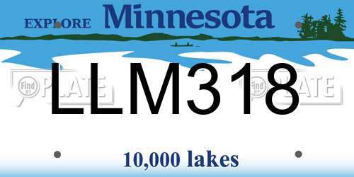 LLM318 Minnesota License Plate